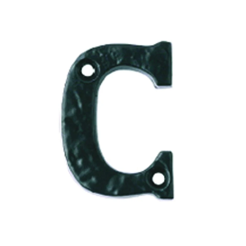 Lettera alfabeto c in ferro nero opaco