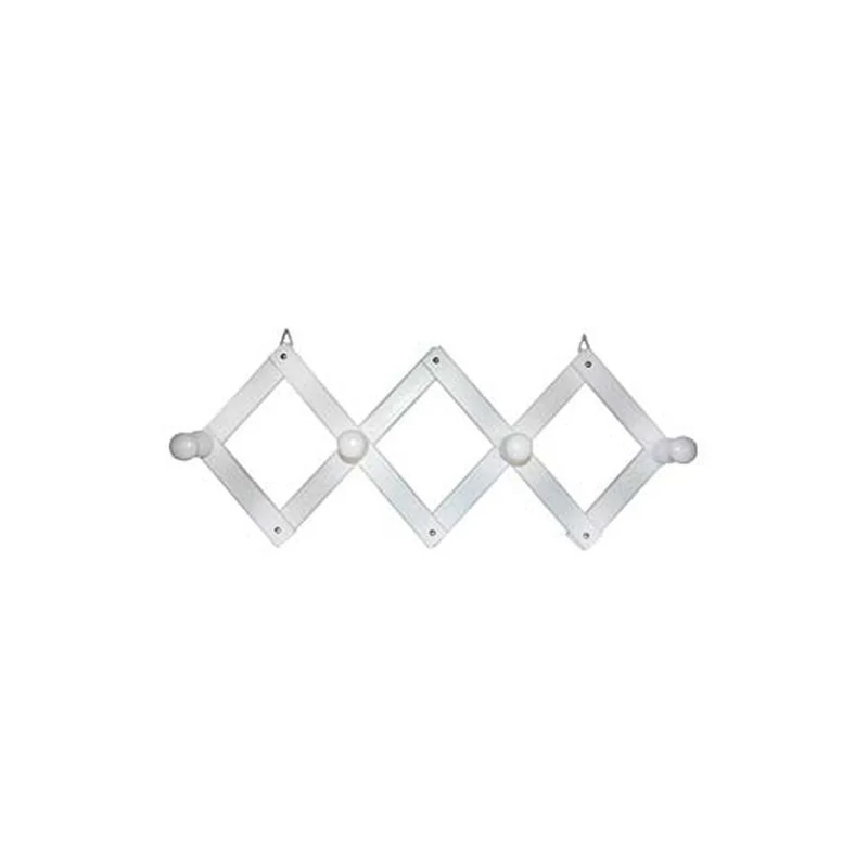 Appendiabiti estensibile in legno 4 posti bianco - cm.24x50