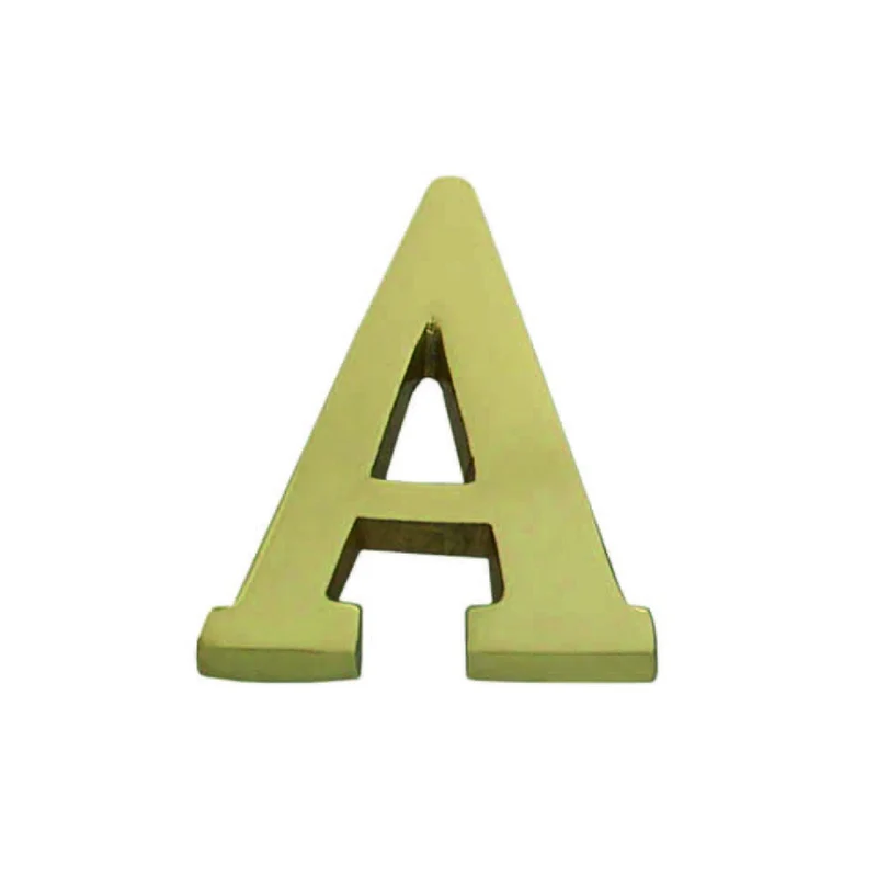 Lettera alfabeto a in ottone lucido - 5 pz