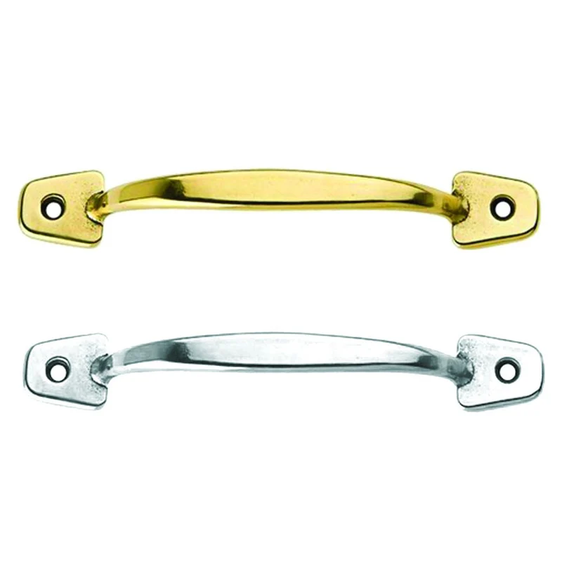 Maniglie Per Mobili Fisse In Ottone - mm.100x17h. - interfori mm.80 ottone lucido - 10 pz