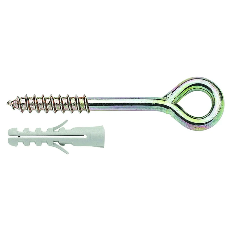 Ancorante Per Ponteggi Con Tassello In Nylon E Occhiolo Zincato Pnt E - ø mm.14x140 - 15 pz