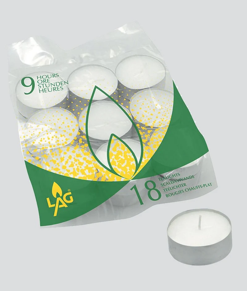 CANDELA T-LIGHTS 58X22 NEUTRE 18 PZ