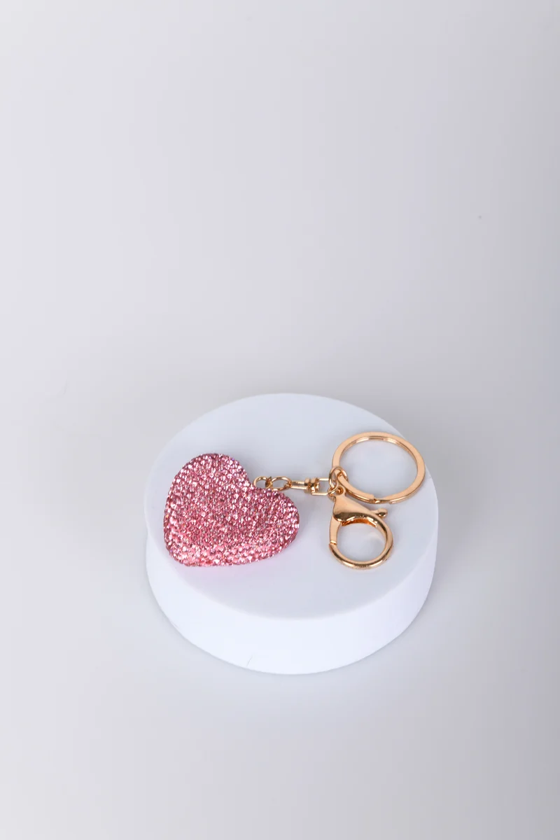 Portachiavi a cuore con strass