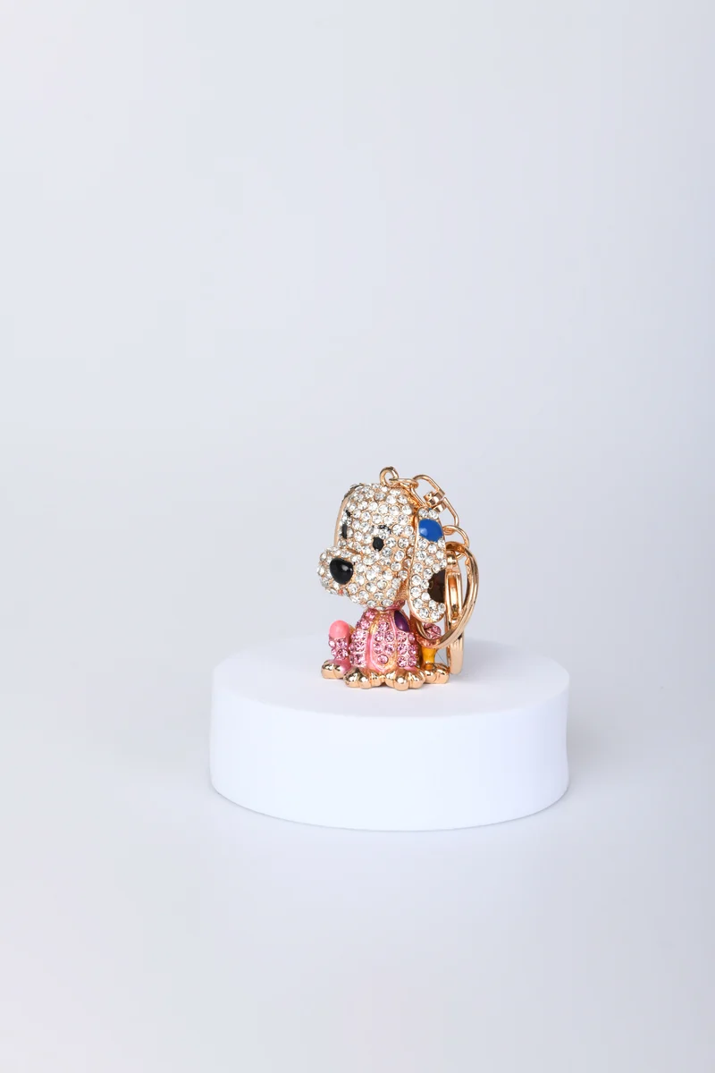 Portachiavi con cane in strass