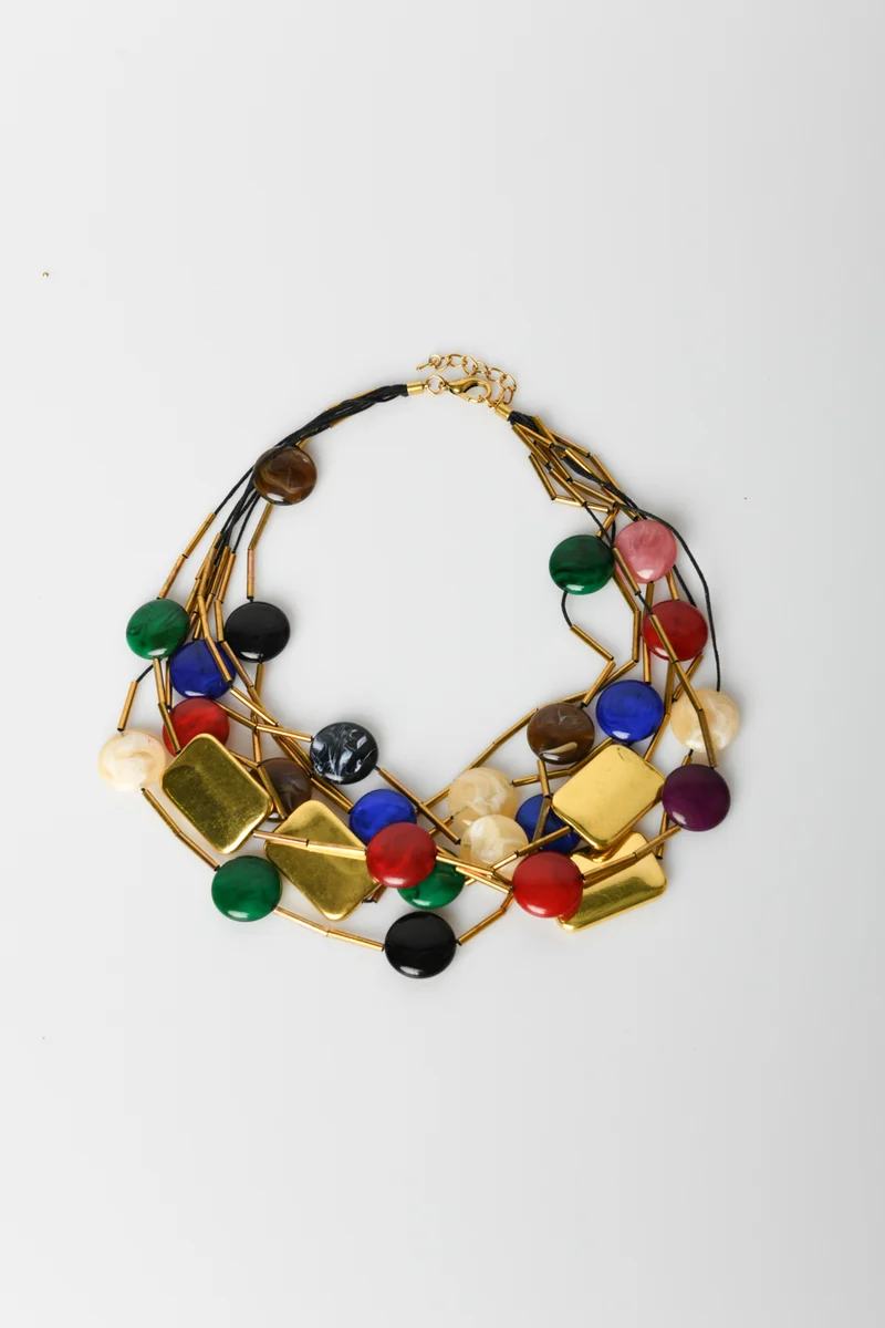 Collana multifili con pendenti