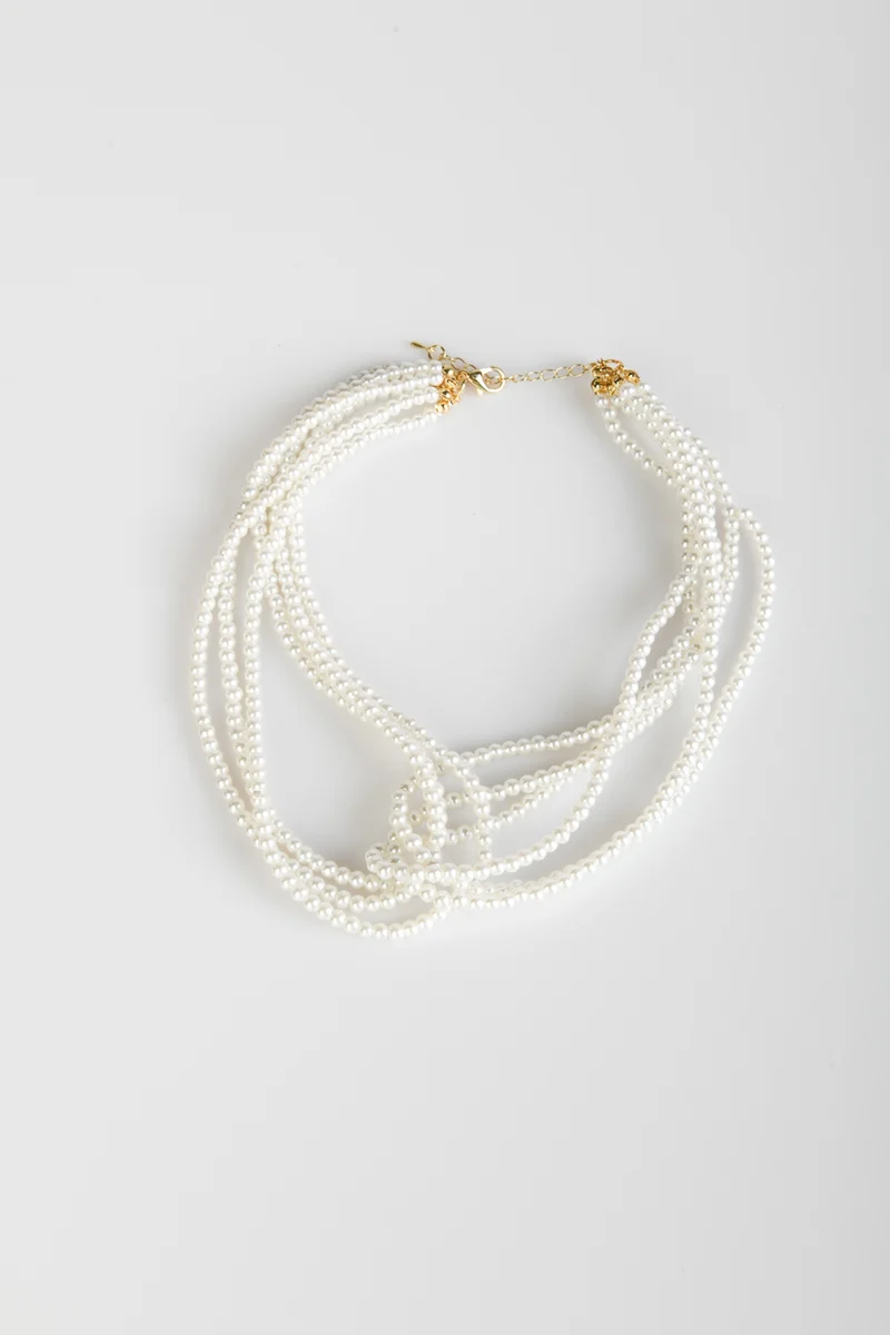 Collana multifili con perle