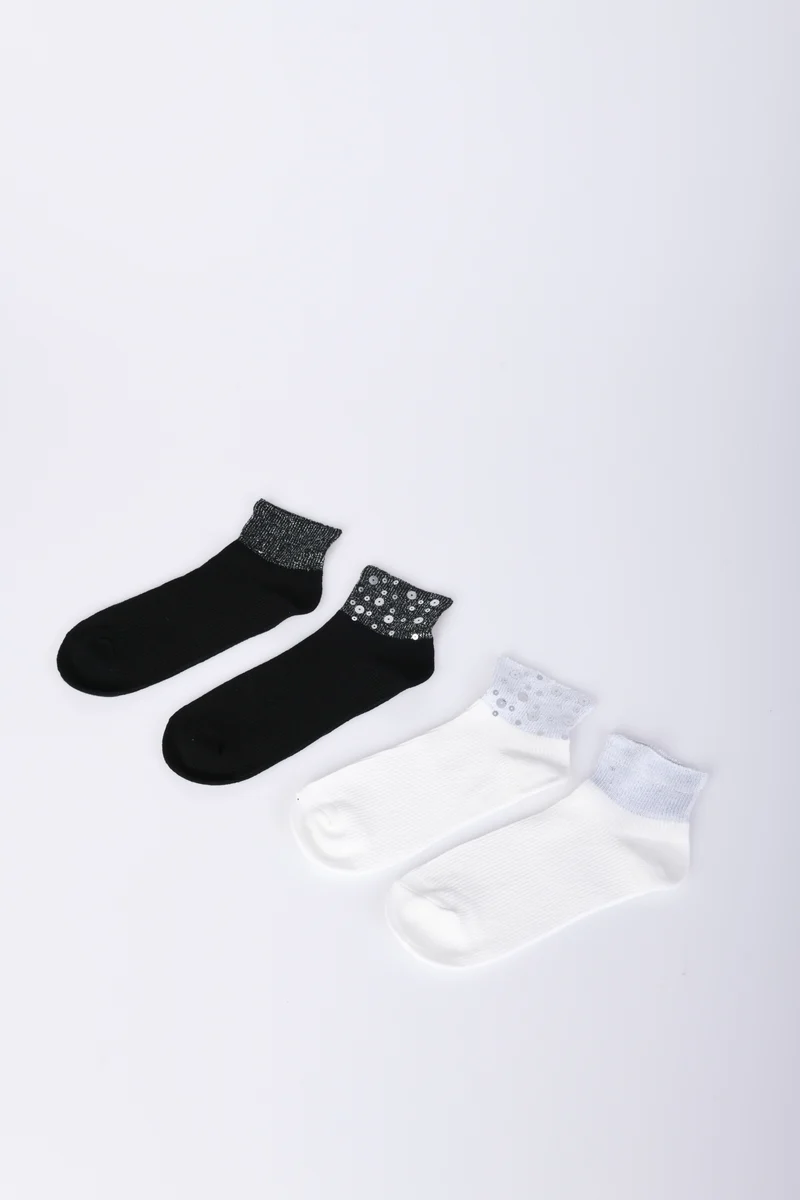 Set di due paia di calzini con paillettes