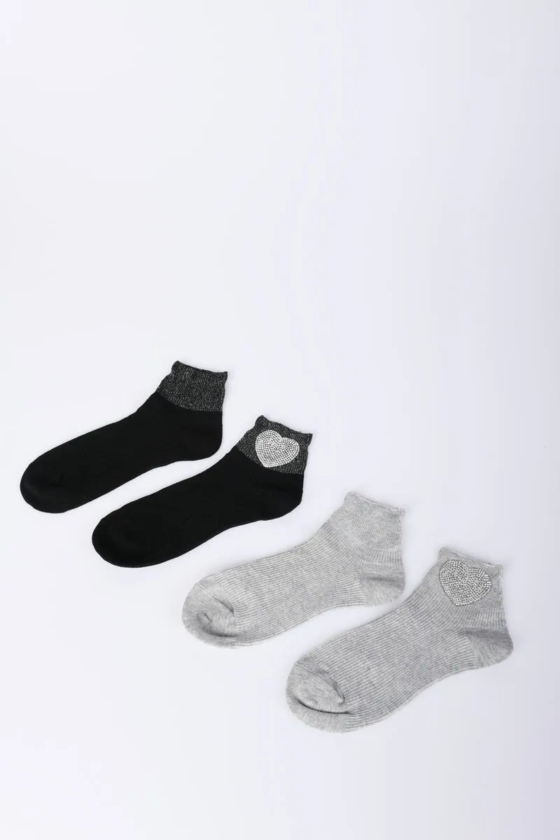 Set di due paia di calzini con cuore