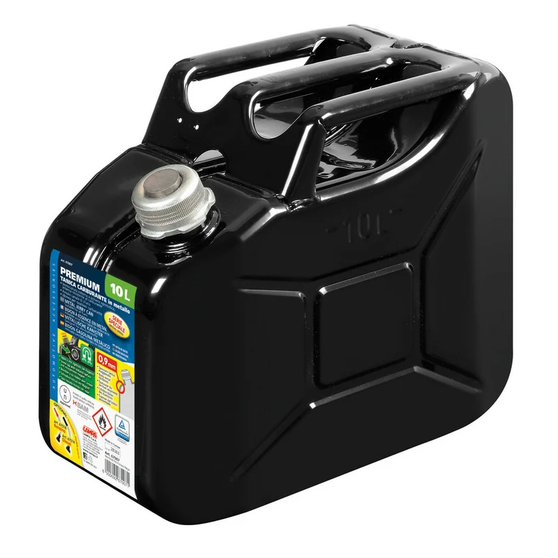 67007 - Premium, tanica carburante in metallo - 10 L - Nero