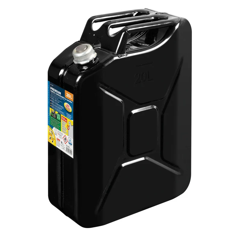 67005 - Premium, tanica carburante in metallo - 20 L - Nero