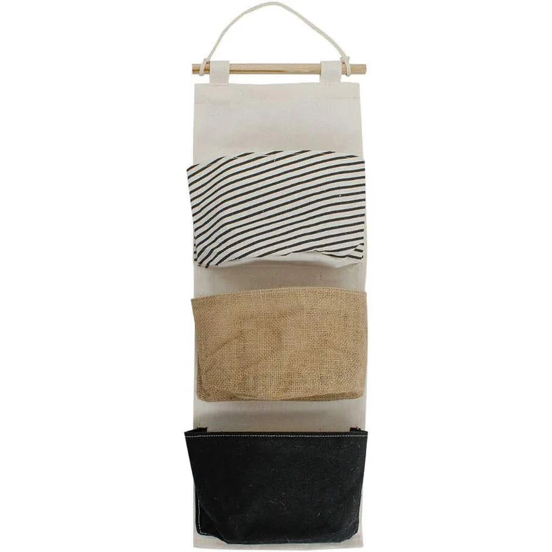 Porta oggetti da bagno in tessuto con tasche gancio vari modellli