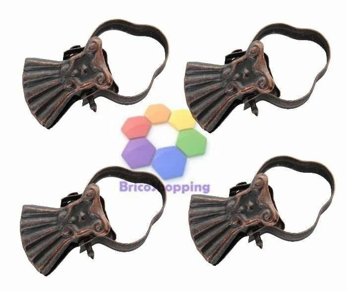 PINZA BRONZATA PER TENDE PINZETTONE BRONZO PER ANELLI A MOLLA 4 PEZZI