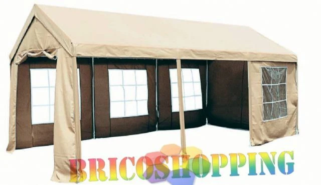 Set 8 Teli Laterali Ricambio Per Gazebo 3x6 Carport Carpot Car Box Magnum Ecrù