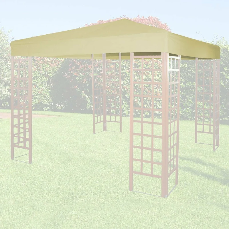 Top Copertura Ricambio Per Gazebo Legno Ferro 3x3 Beige Poliestere 160 Gr