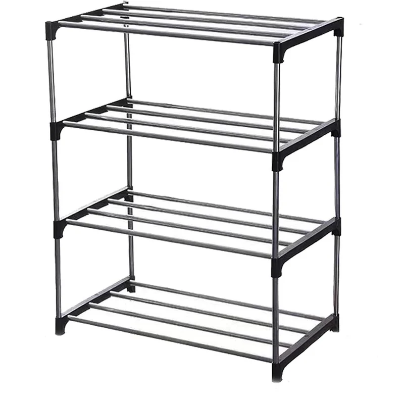 Scaffale impilabile multiuso a 4 ripiani organizer porta scarpe
