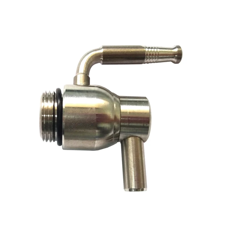 Rubinetto Inox Lucido Con Leva A Sfera Per Contenitore Inox Olio Antigoccia