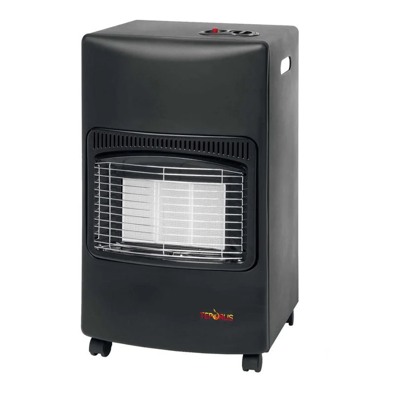 Stufa A Gas Ad Infrarossi Nera Teporus 4200w Sensore Ossigeno Nero