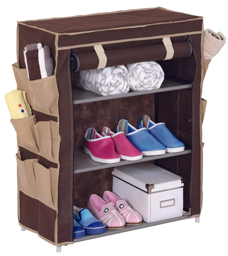 Scarpiera Scaffale Tessuto Tnt Basic 60x30x80 Cambio Stagione 12 Tasche