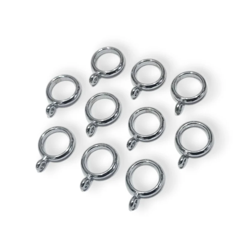 Anelli Cromo Per Astine da Tendine con Anellino 10 Pezzi mm 15 interno