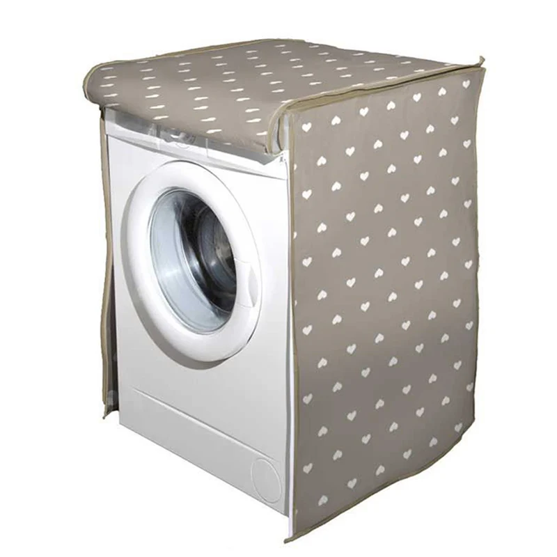 Coprilavatrice zip carico frontale fantasia cuori bianchi 62x58x85 cm
