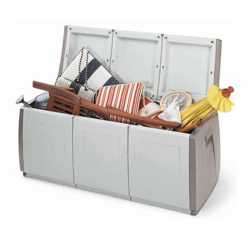 Cassapanca In Resina Terry Box 140 Grigio Tortora 140x54x57h Portatutto