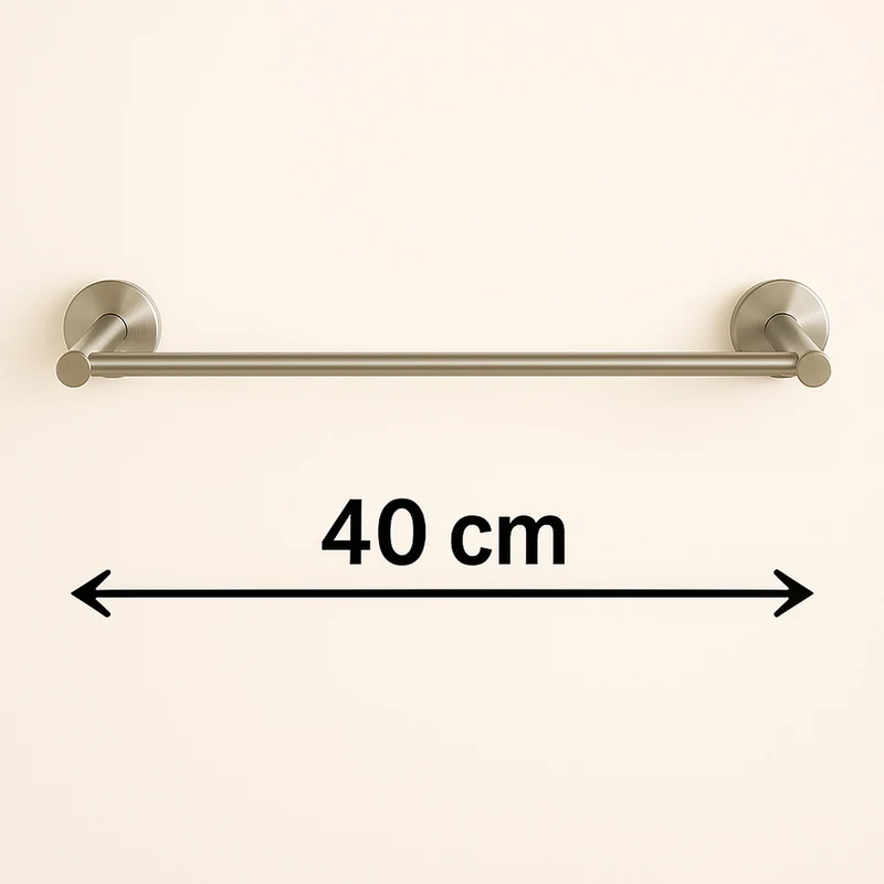 Porta asciugamani lungo da 40 e 60 cm in acciaio satinato modello Aria