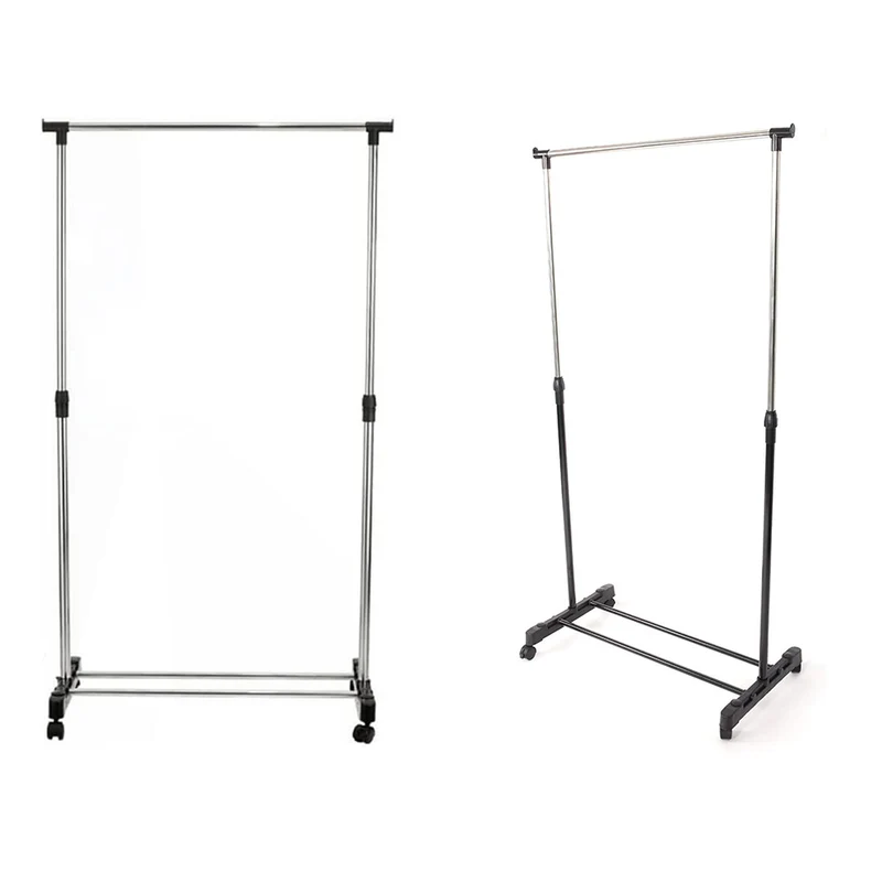 Stand appendiabiti altezza regolabile con ruote singolo e doppio