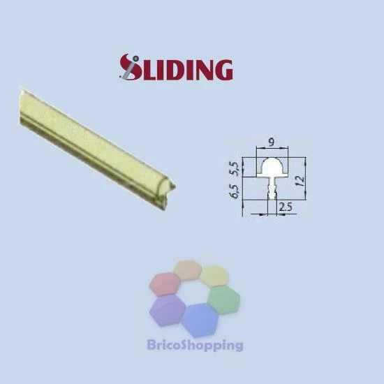 Profilo Alluminio Sliding Volpe Cm 200 Ad Incasso Per Porta Bussole Scorrevoli B