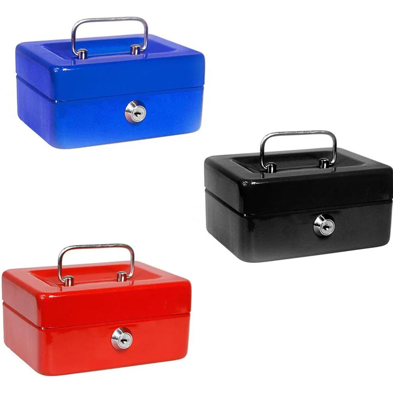 Cassetta portavalori in metallo con scomparto 2 chiave 30X24X9 CM