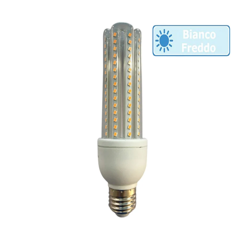 Lampadina led tubolare E27 12 watt luce calda naturale fredda
