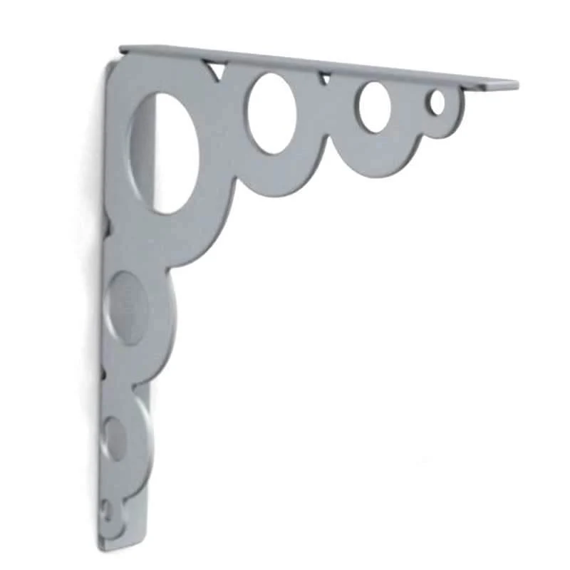 Reggimensola Design Reggi Mensola Mensole Legno Bubble 18 Cm Argento 2 Pz Doppio Utilizzo
