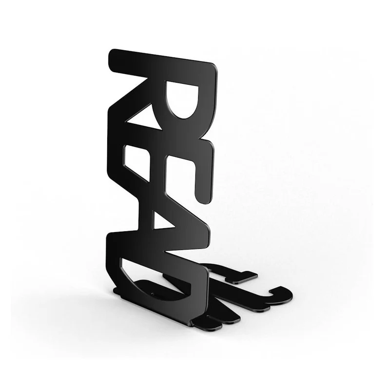 Fermalibri In Acciaio Reading Nero Ferma Reggi Libro Libri Made In Italy Desing
