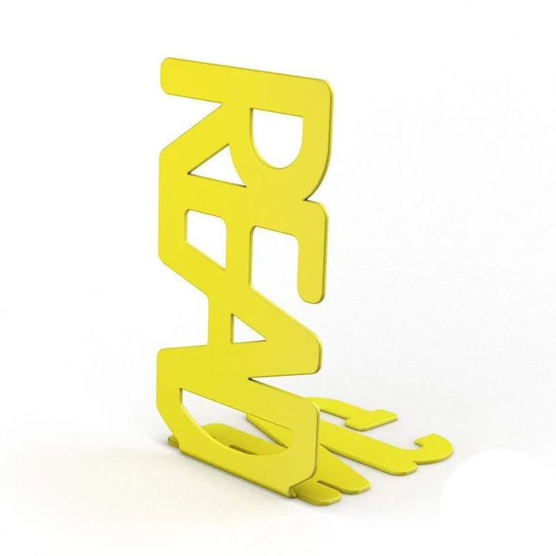 Fermalibri In Acciaio Reading Giallo Ferma Reggi Libro Libri Made In Italy Desing