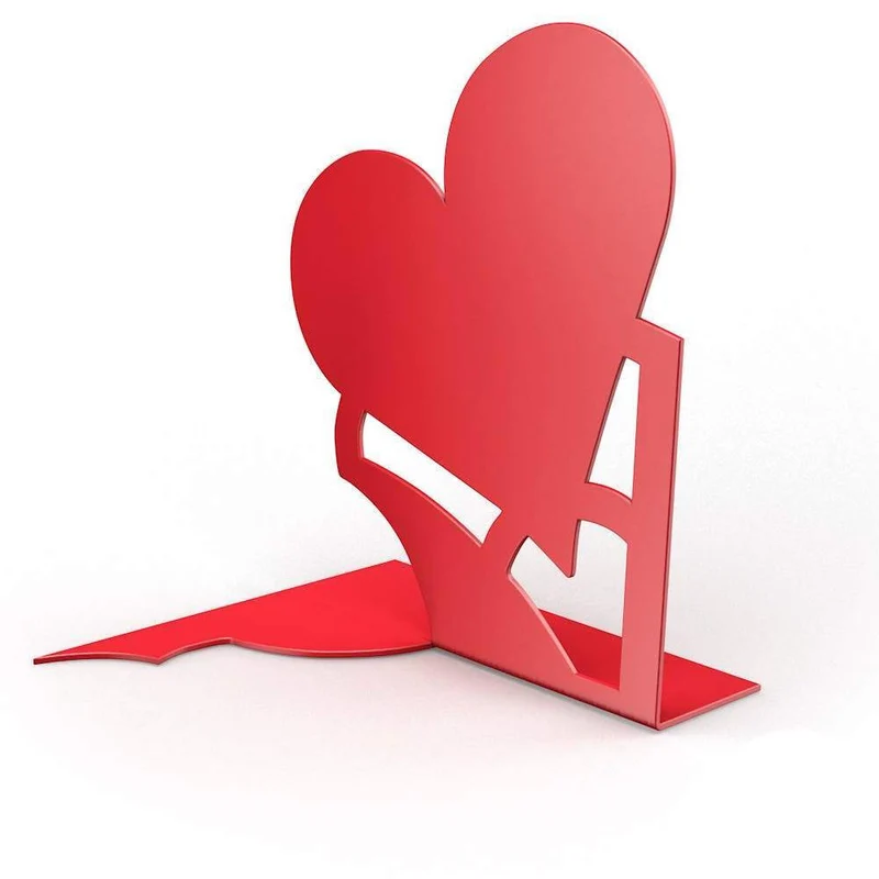 Fermalibri In Acciaio Mon Amour Rosso Ferma Reggi Libro Libri Made In Italy Desing