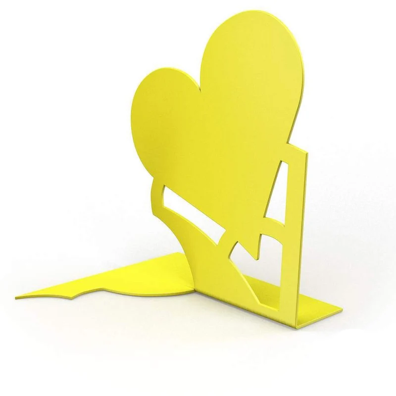 Fermalibri In Acciaio Mon Amour Giallo Ferma Reggi Libro Libri Made In Italy Desing