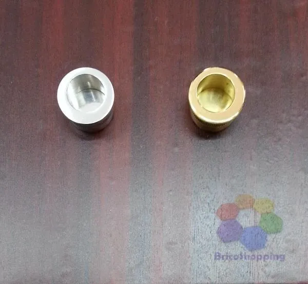 Ditali Di Trascinamento Frontali Per Porte Scorrevoli 25 Mm Oro E Cromo Sat