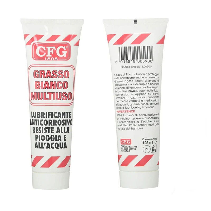 Grasso Bianco Al Litio Lubrificante Anticorrosivo Multiuso 125 Ml