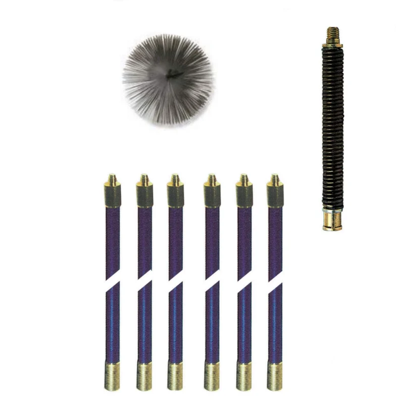 Camino Pulisci Spazzacamino Spazza Pulizia Canna Fumaria Kit Mt 8,60 Scovolo 150