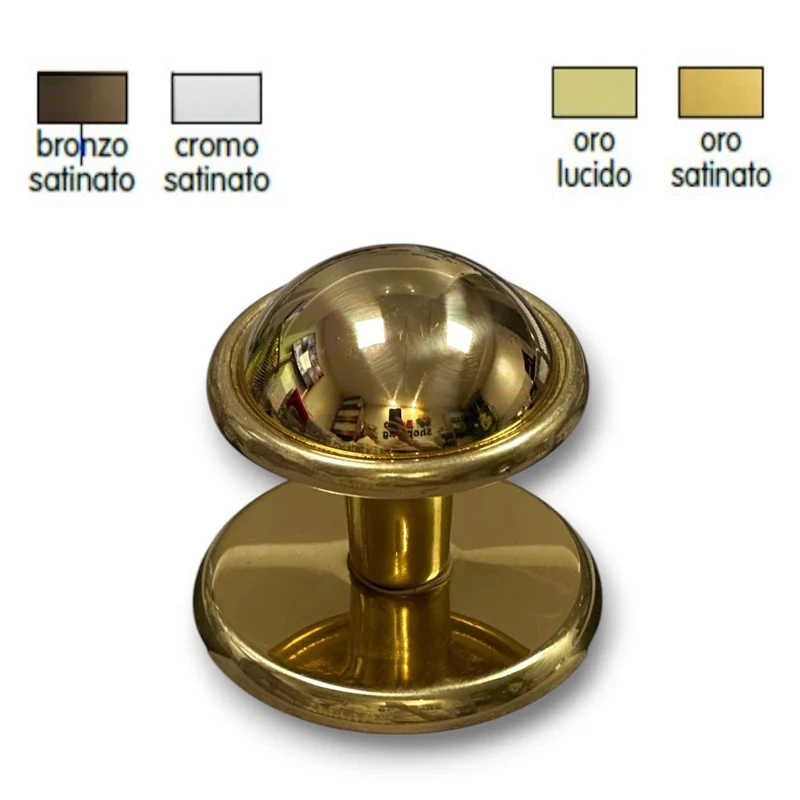 Pomolo Pomo Per Porta Portoncini In Ottone 70 Mm Bronzo Cromo Satinato Oro