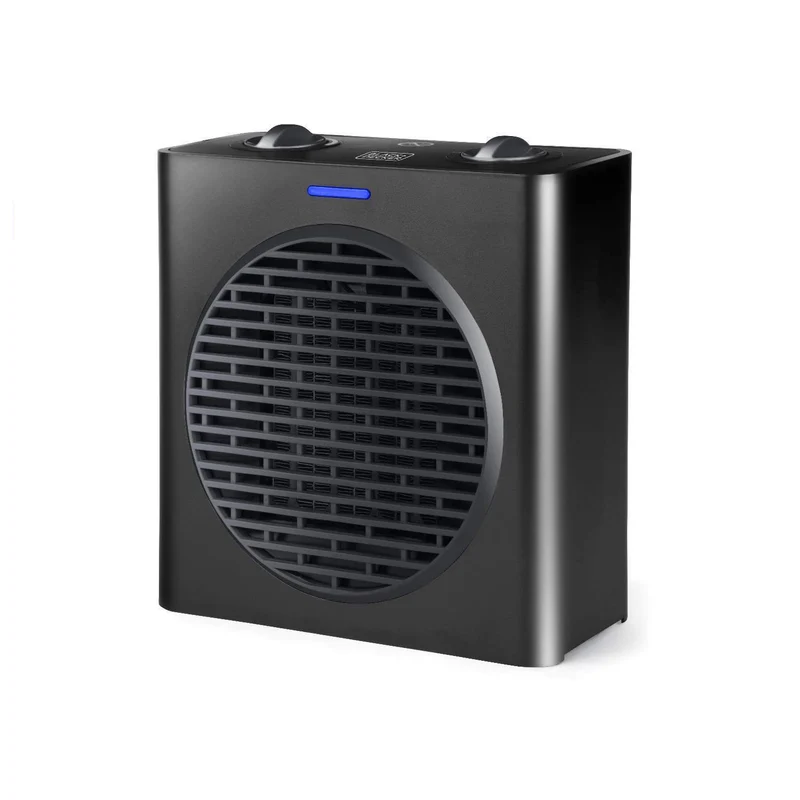 Termoventilatore CaldoBagno B&D Ceramico Compatto Salvaspazio Nero Termostato Vent. Estiva
