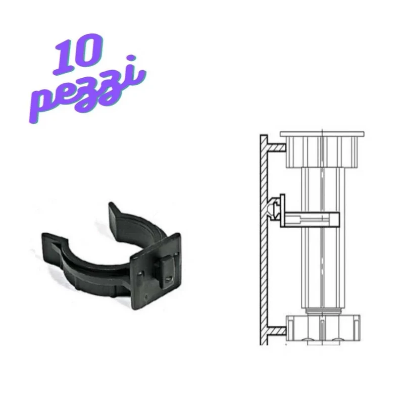 10 Gancio per Zoccolo Da Mobile Cucina in Abs Clip Piedini Zoccolatura Plastica