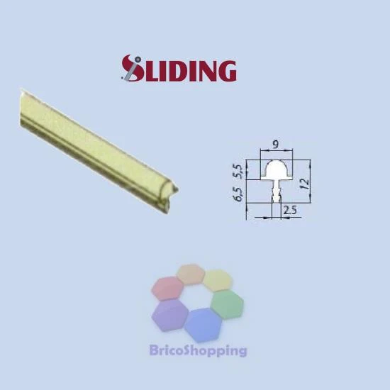 Profilo Alluminio Sliding Volpe Cm 200 Ad Incasso Per Porta Bussole Scorrevoli Bronzo