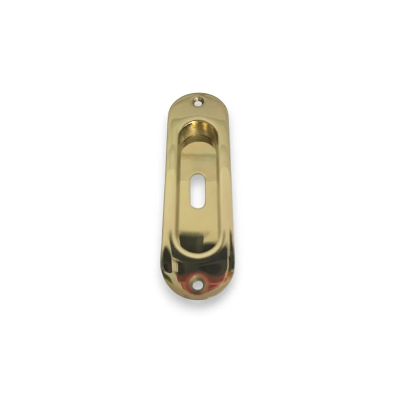 Placca corta Per Porta Scorrevole Ovale in Ottone Colore Oro Foro Centrale