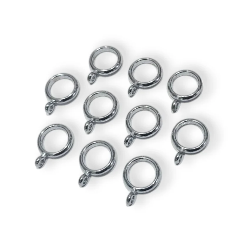 Anelli Cromo Per Astine da Tendine con Anellino 10 Pezzi mm 15 interno