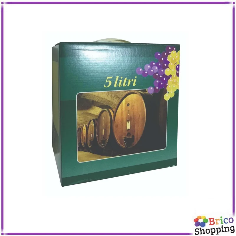 5 Pz Solo Cartone Con Manico Per Contenuto Della Sacca Bag Da Vino Lt 5