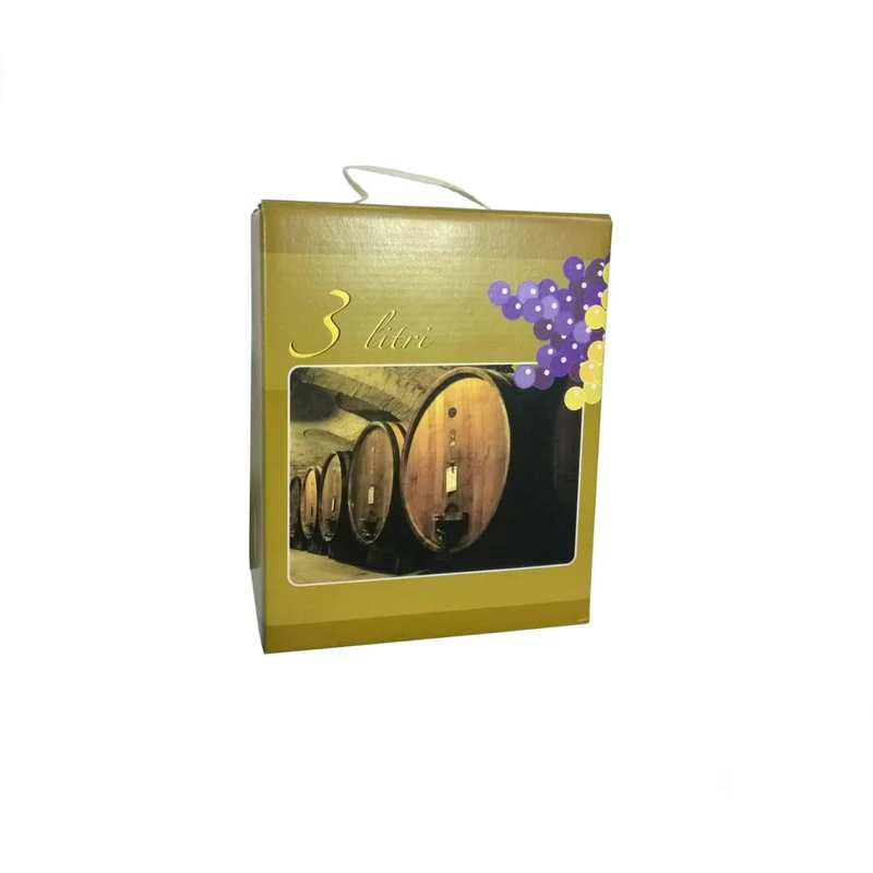 5 Pz Solo Cartone Con Manico Per Contenuto Della Sacca Bag Da Vino Lt 3