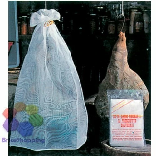1 Pz Sacco Per Conserva Prosciutto Oro Monofilo Nylon 50x100