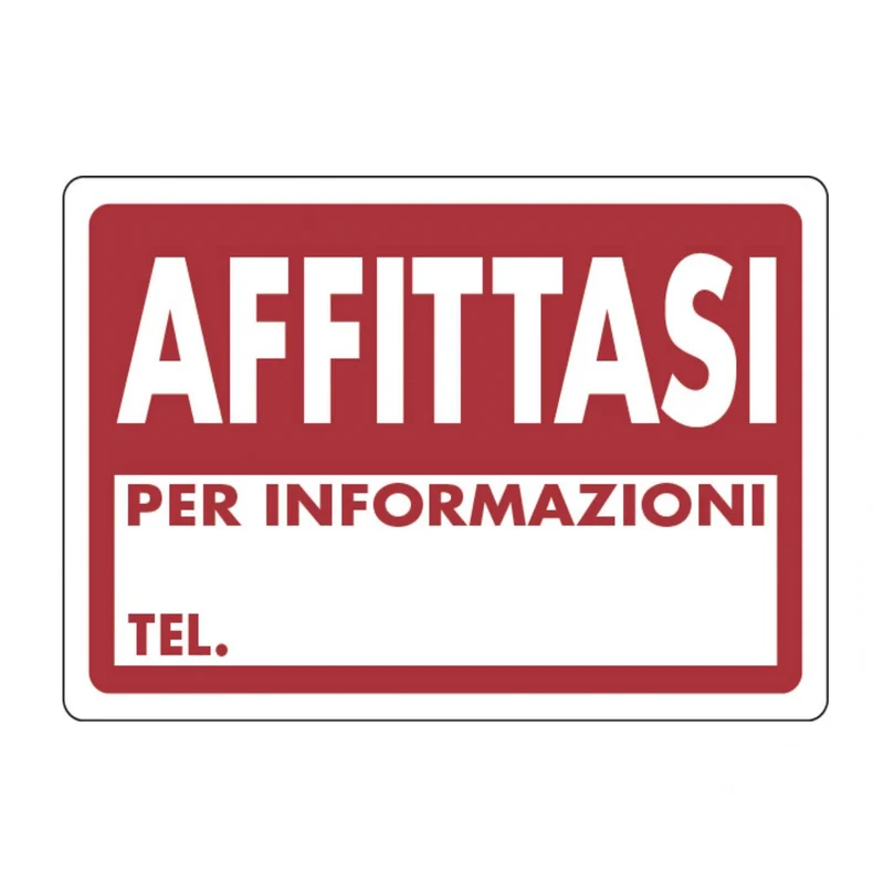 Targa Targhe Affittasi Segnaletica Policarbonato 30x20 Plastica Vendita