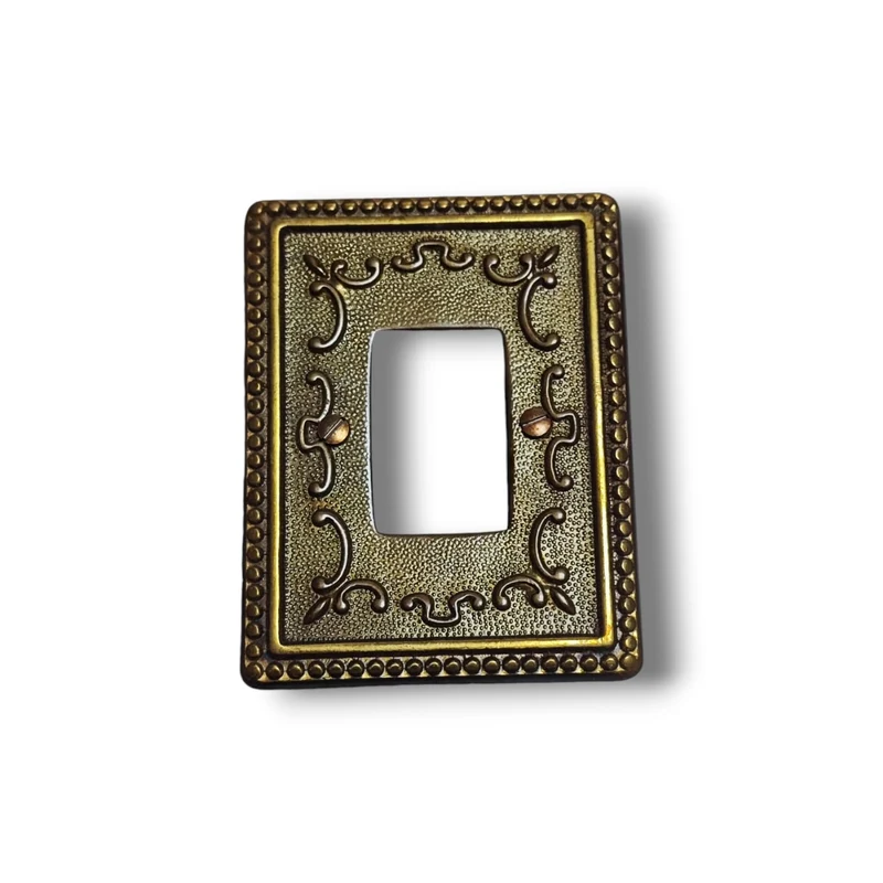 Placca in ottone modello Gotic 2 Posti Interruttore Bticino Piuma