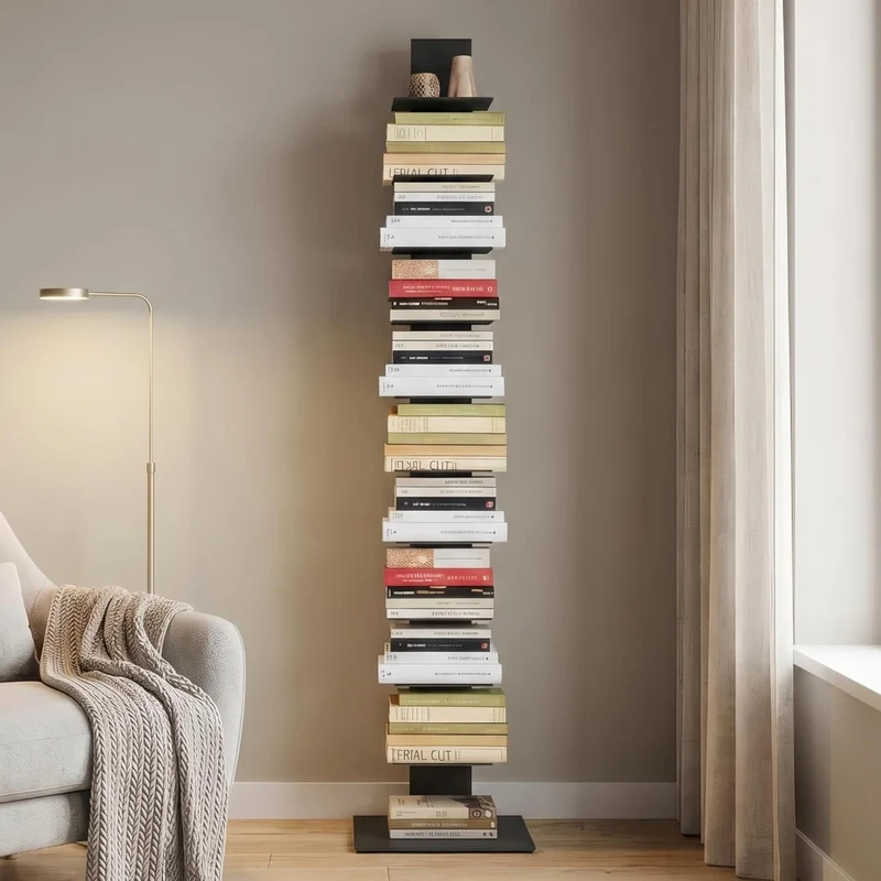 Libreria a colonna altezza 155 cm Nera